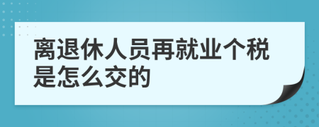 离退休人员再就业个税是怎么交的