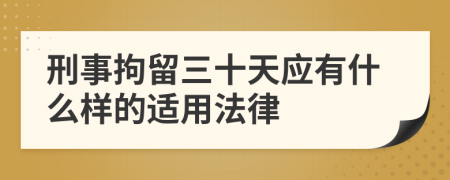 刑事拘留三十天应有什么样的适用法律