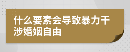 什么要素会导致暴力干涉婚姻自由