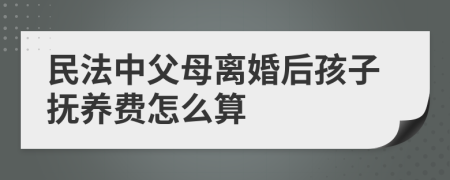 民法中父母离婚后孩子抚养费怎么算