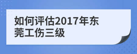 如何评估2017年东莞工伤三级