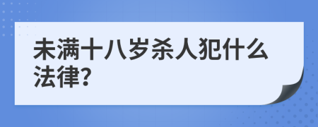 未满十八岁杀人犯什么法律？