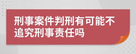 刑事案件判刑有可能不追究刑事责任吗