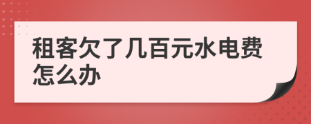 租客欠了几百元水电费怎么办