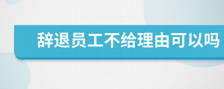 辞退员工不给理由可以吗