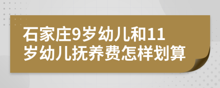 石家庄9岁幼儿和11岁幼儿抚养费怎样划算