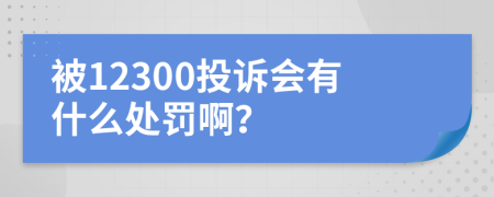 被12300投诉会有什么处罚啊？