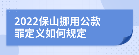 2022保山挪用公款罪定义如何规定