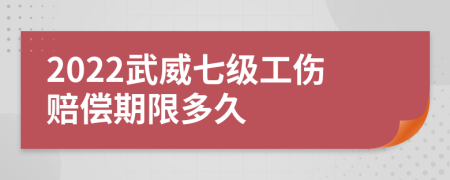 2022武威七级工伤赔偿期限多久