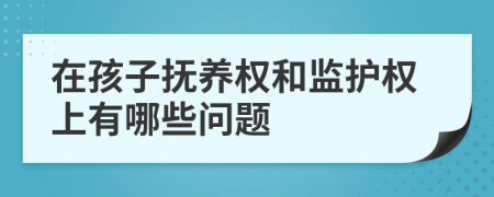 在孩子抚养权和监护权上有哪些问题