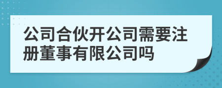 公司合伙开公司需要注册董事有限公司吗