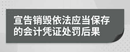 宣告销毁依法应当保存的会计凭证处罚后果