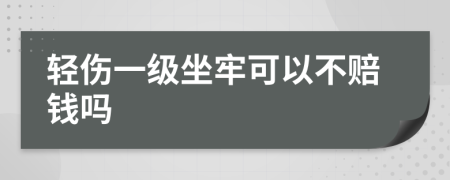 轻伤一级坐牢可以不赔钱吗