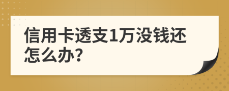 信用卡透支1万没钱还怎么办？