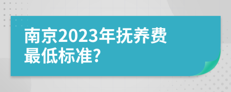 南京2023年抚养费最低标准?