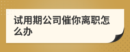 试用期公司催你离职怎么办