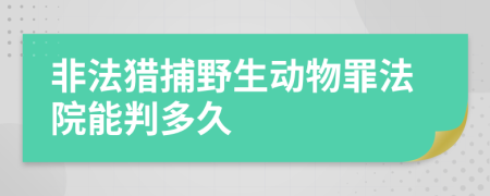 非法猎捕野生动物罪法院能判多久