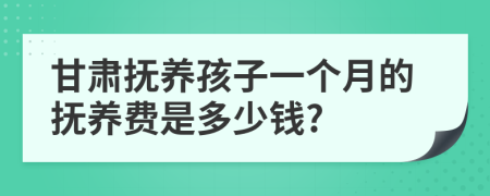 甘肃抚养孩子一个月的抚养费是多少钱?