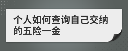 个人如何查询自己交纳的五险一金