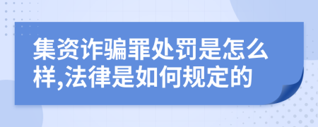 集资诈骗罪处罚是怎么样,法律是如何规定的