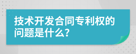 技术开发合同专利权的问题是什么？