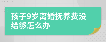 孩子9岁离婚抚养费没给够怎么办
