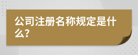 公司注册名称规定是什么？