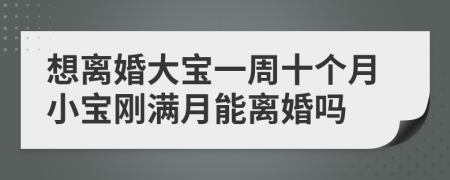 想离婚大宝一周十个月小宝刚满月能离婚吗