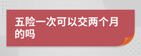 五险一次可以交两个月的吗