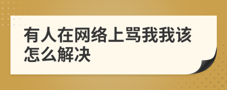 有人在网络上骂我我该怎么解决