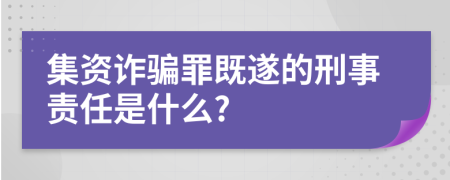 集资诈骗罪既遂的刑事责任是什么?