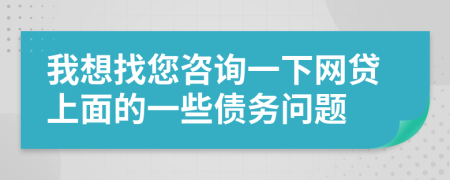 我想找您咨询一下网贷上面的一些债务问题