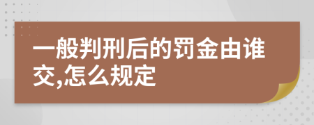 一般判刑后的罚金由谁交,怎么规定