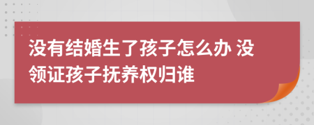 没有结婚生了孩子怎么办 没领证孩子抚养权归谁