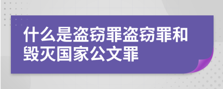 什么是盗窃罪盗窃罪和毁灭国家公文罪