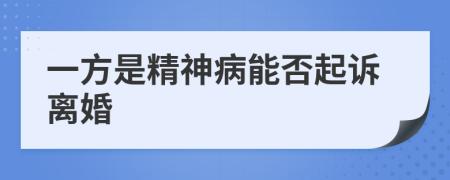 一方是精神病能否起诉离婚