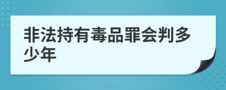 非法持有毒品罪会判多少年