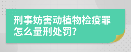 刑事妨害动植物检疫罪怎么量刑处罚?