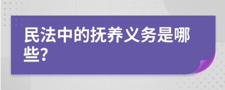 民法中的抚养义务是哪些？