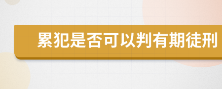 累犯是否可以判有期徒刑