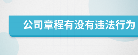 公司章程有没有违法行为