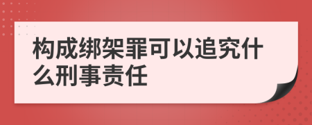 构成绑架罪可以追究什么刑事责任