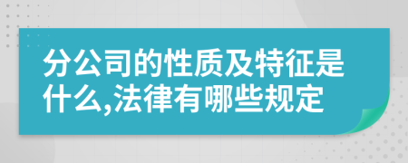 分公司的性质及特征是什么,法律有哪些规定