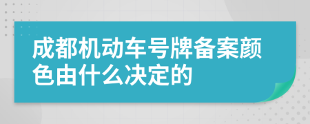 成都机动车号牌备案颜色由什么决定的