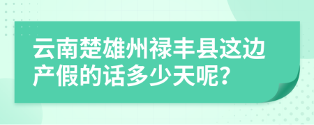 云南楚雄州禄丰县这边产假的话多少天呢？