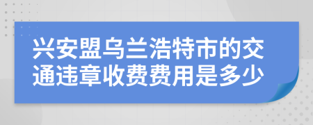 兴安盟乌兰浩特市的交通违章收费费用是多少