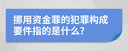 挪用资金罪的犯罪构成要件指的是什么?