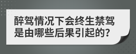 醉驾情况下会终生禁驾是由哪些后果引起的？