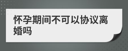 怀孕期间不可以协议离婚吗