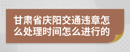 甘肃省庆阳交通违章怎么处理时间怎么进行的
